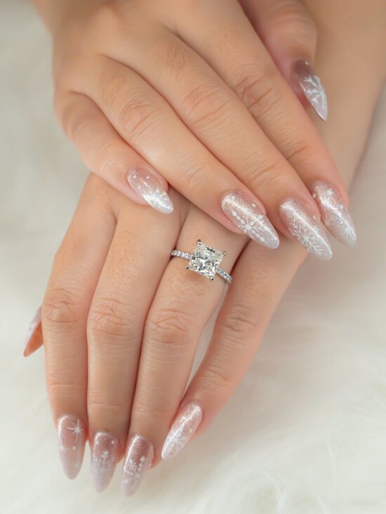 Brilliant Earth Jewelry - Princess Cut 3.33 Carat Diamond Ring with Pave Setting on Platinum